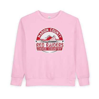 Toddler Crewneck Sweatshirt \ Marion County Red Raiders Cross-Country \ MCCC1