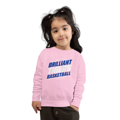 Toddler Crewneck Sweatshirt \ Brilliant Tigers Basketball \ BTBK2