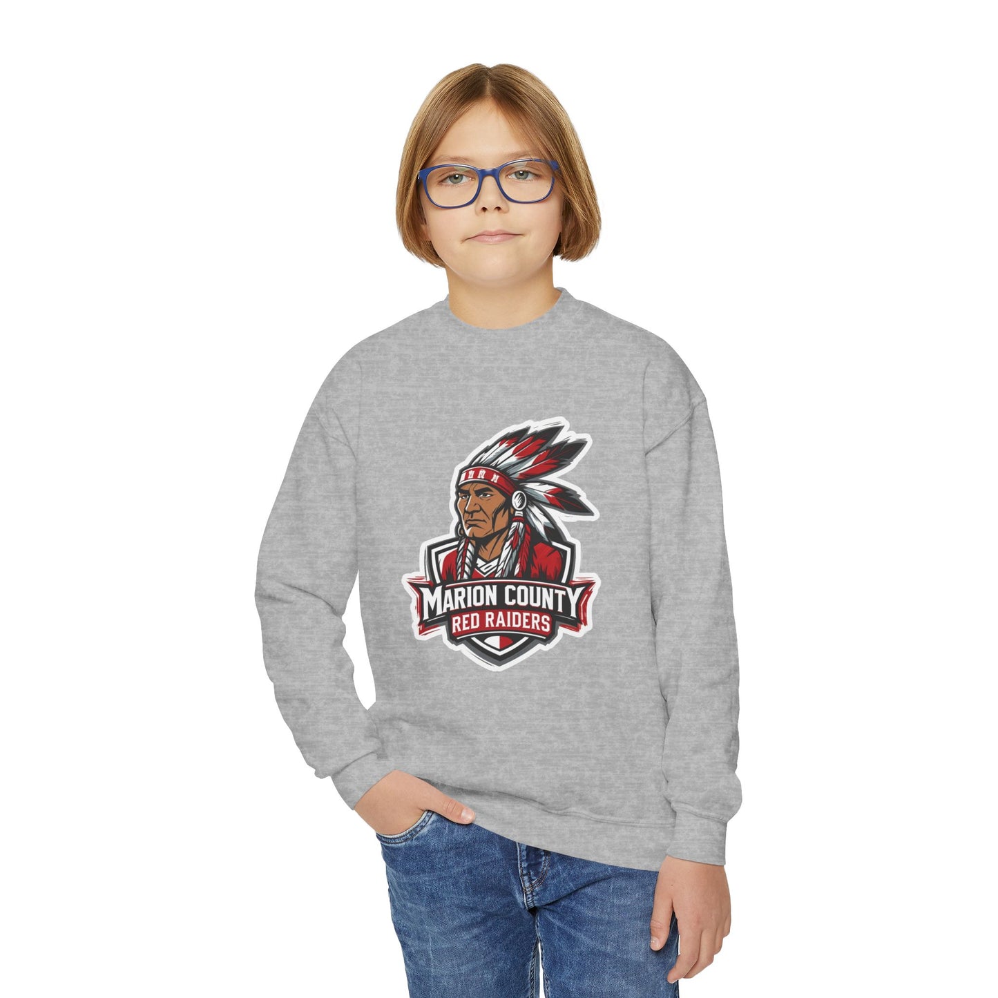 Youth Crewneck Sweatshirt \ Marion County Red Raiders \ MC2