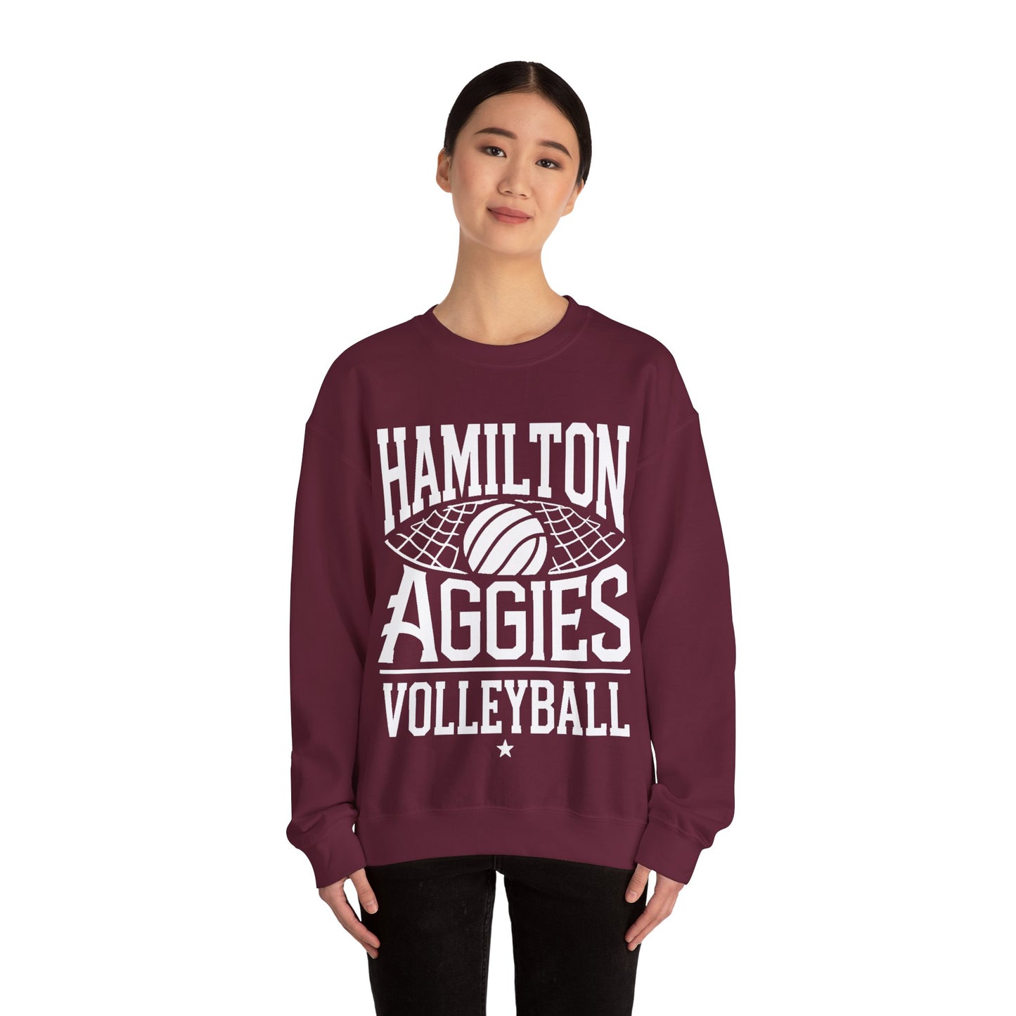 Adult Crewneck Sweatshirt \ Hamilton Aggies Volleyball \ HAV2