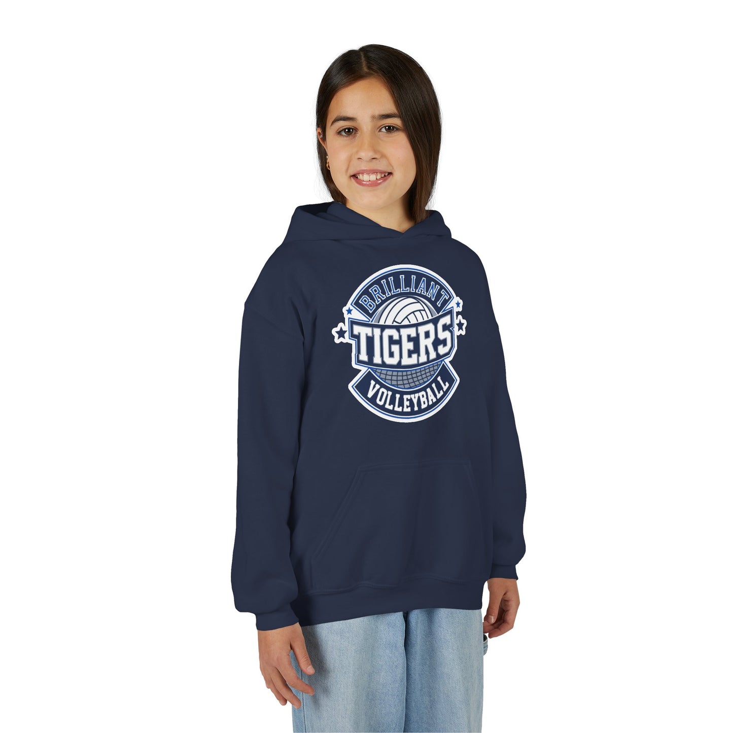 Youth Hoodie Sweatshirt \ Brilliant Tigers Volleyball \ BTV1