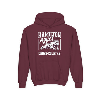 Youth Hoodie Sweatshirt \ Hamilton Aggies Cross-Country \ HCC2