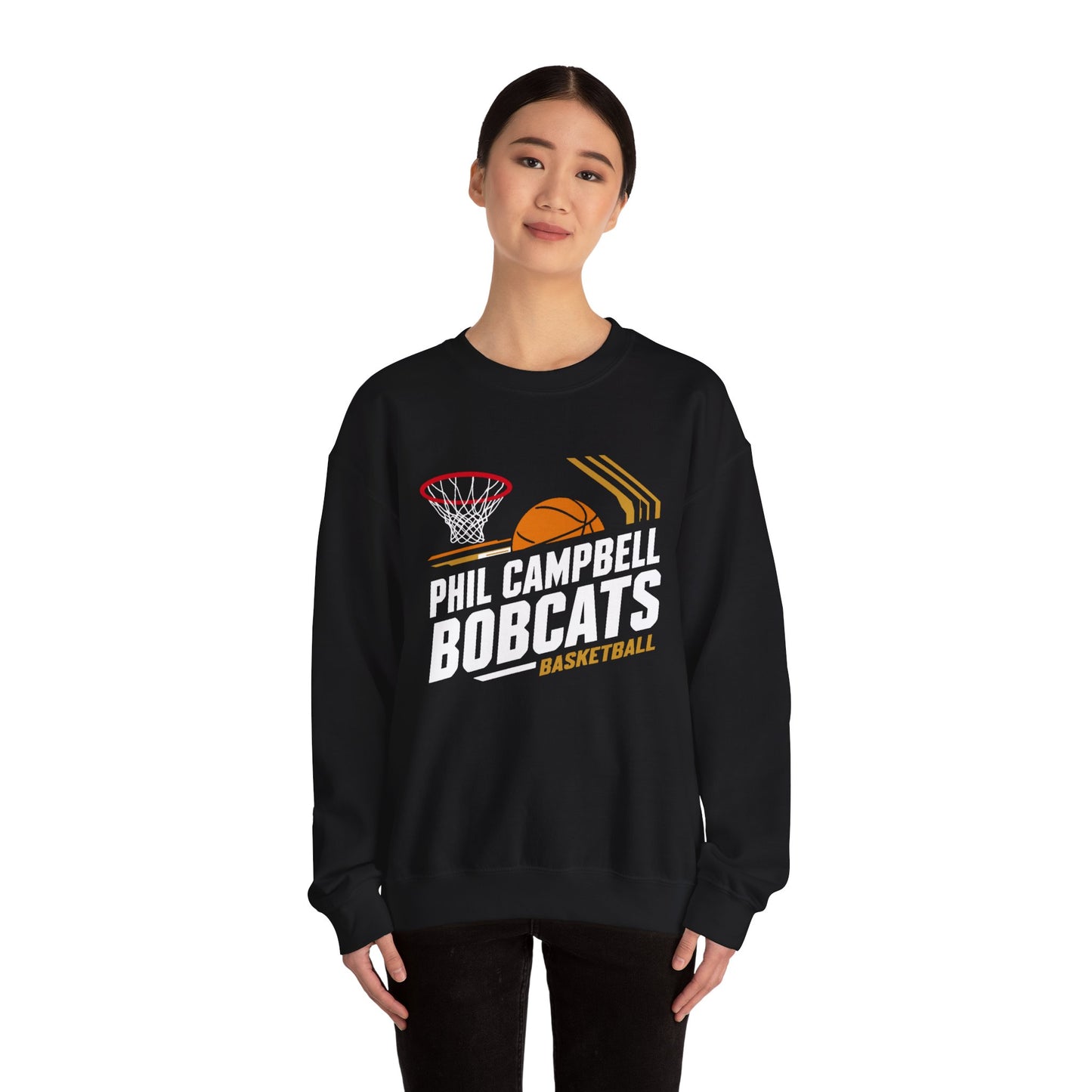 Adult Crewneck Sweatshirt \ Phil Campbell Bobcats Basketball \ PCBBK1
