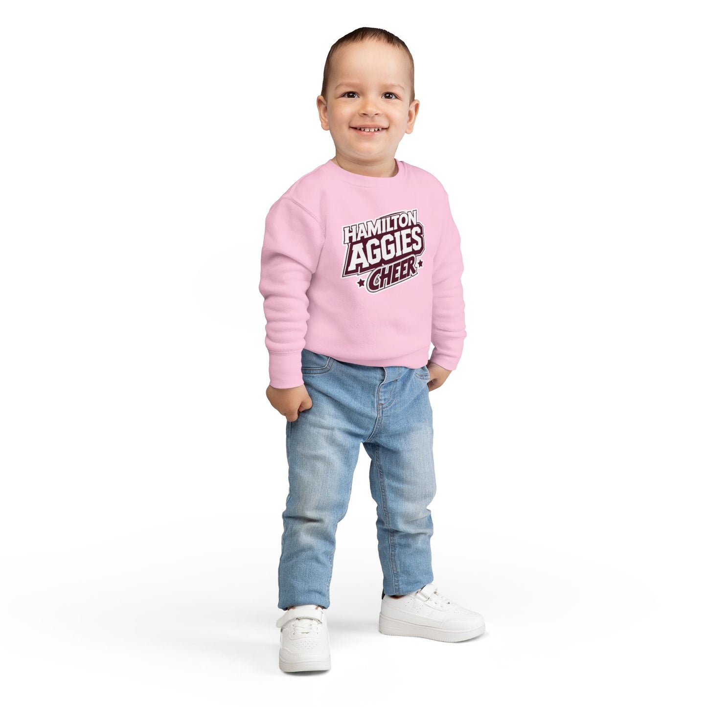 Toddler Crewneck Sweatshirt \ Hamilton Aggies Cheer \ HAC1