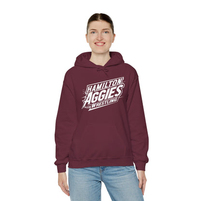 Adult Hoodie Sweatshirt \ Hamilton Aggies Wrestling \ HAW1