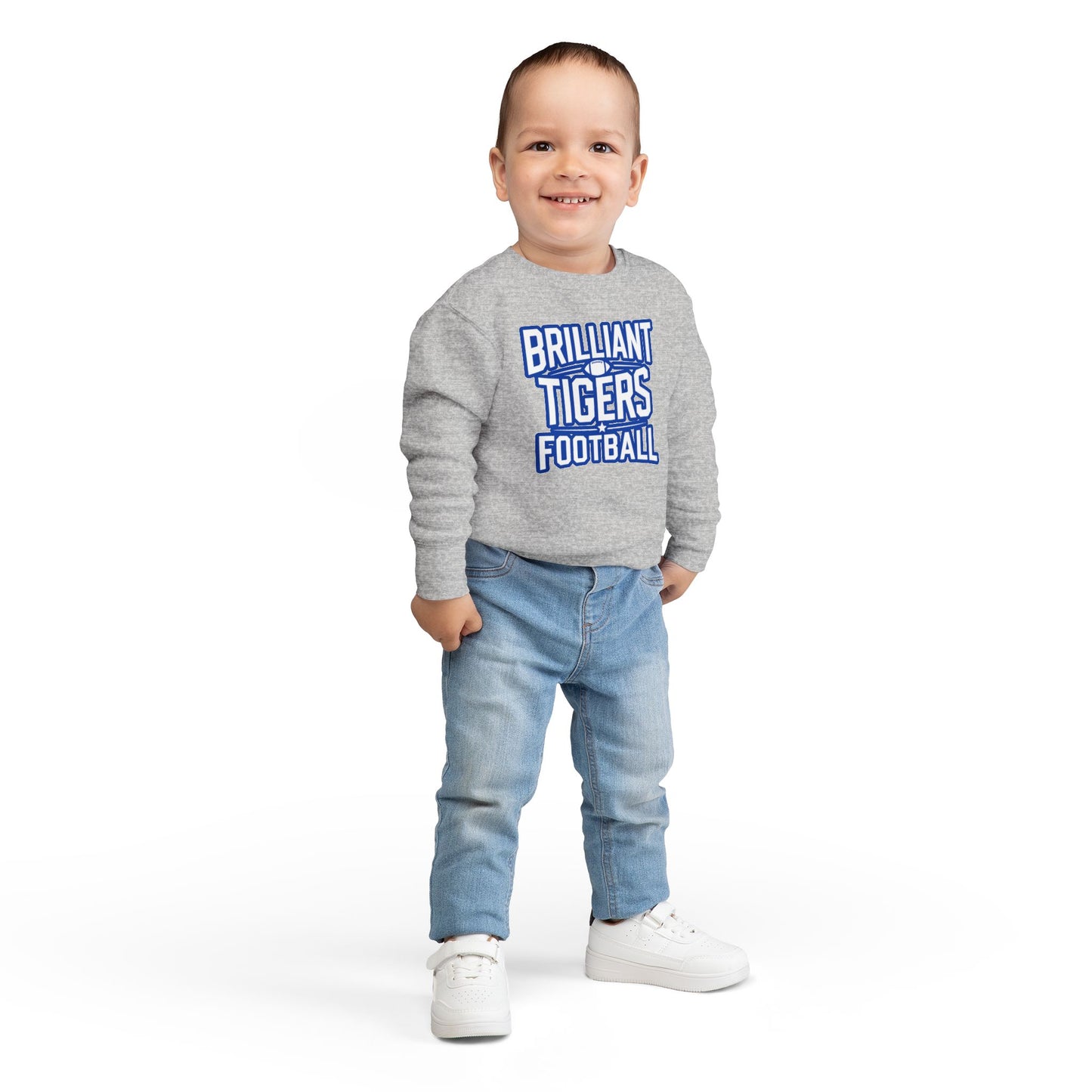 Toddler Crewneck Sweatshirt \ Brilliant Tigers Football \ BTF1