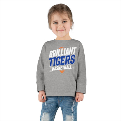 Toddler Long Sleeve Tee \ Brilliant Tigers Basketball \ BTBK1
