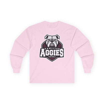 Adult Long Sleeve Tee \ Hamilton Aggies Football \ HAF2