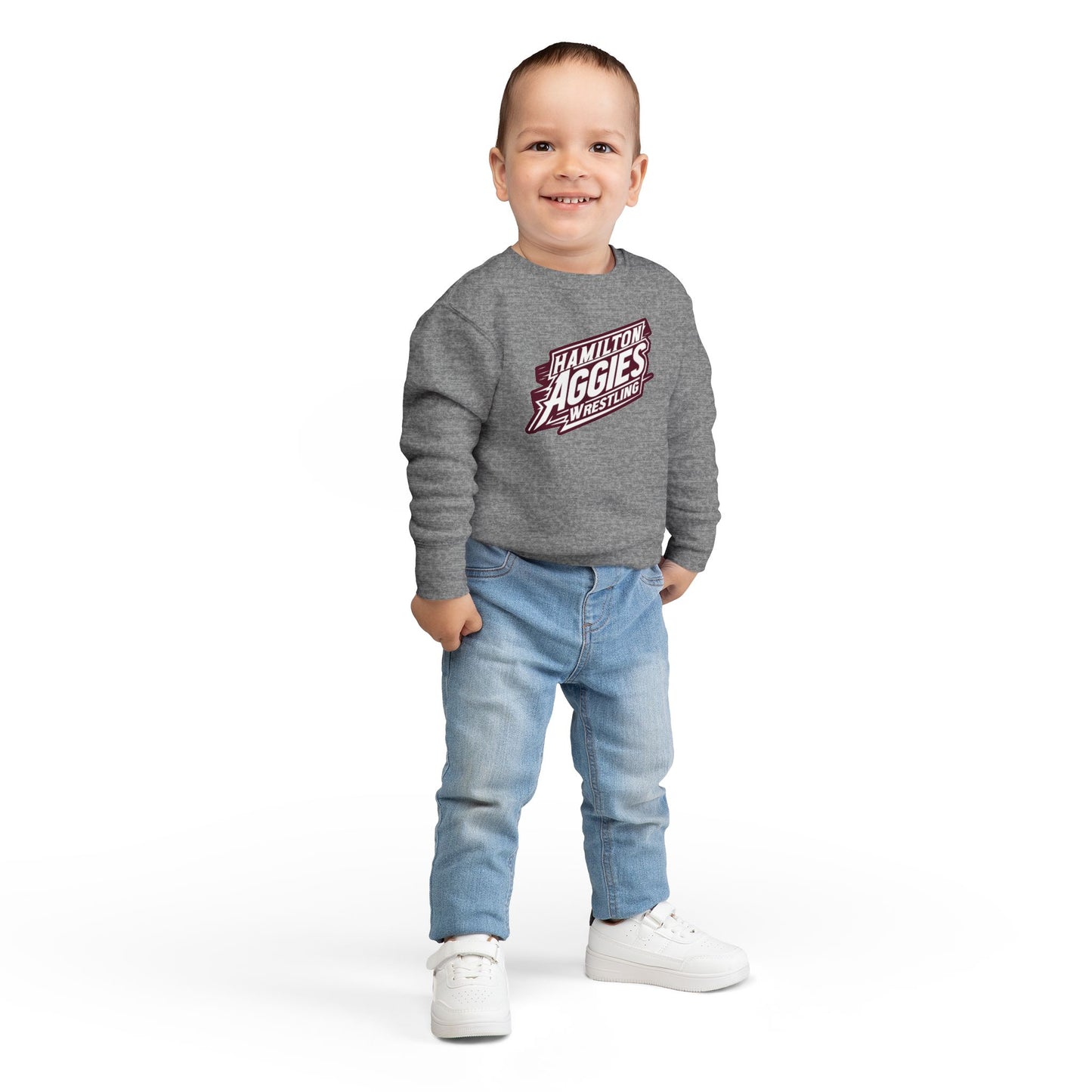 Toddler Crewneck Sweatshirt \ Hamilton Aggies Wrestling \ HAW1