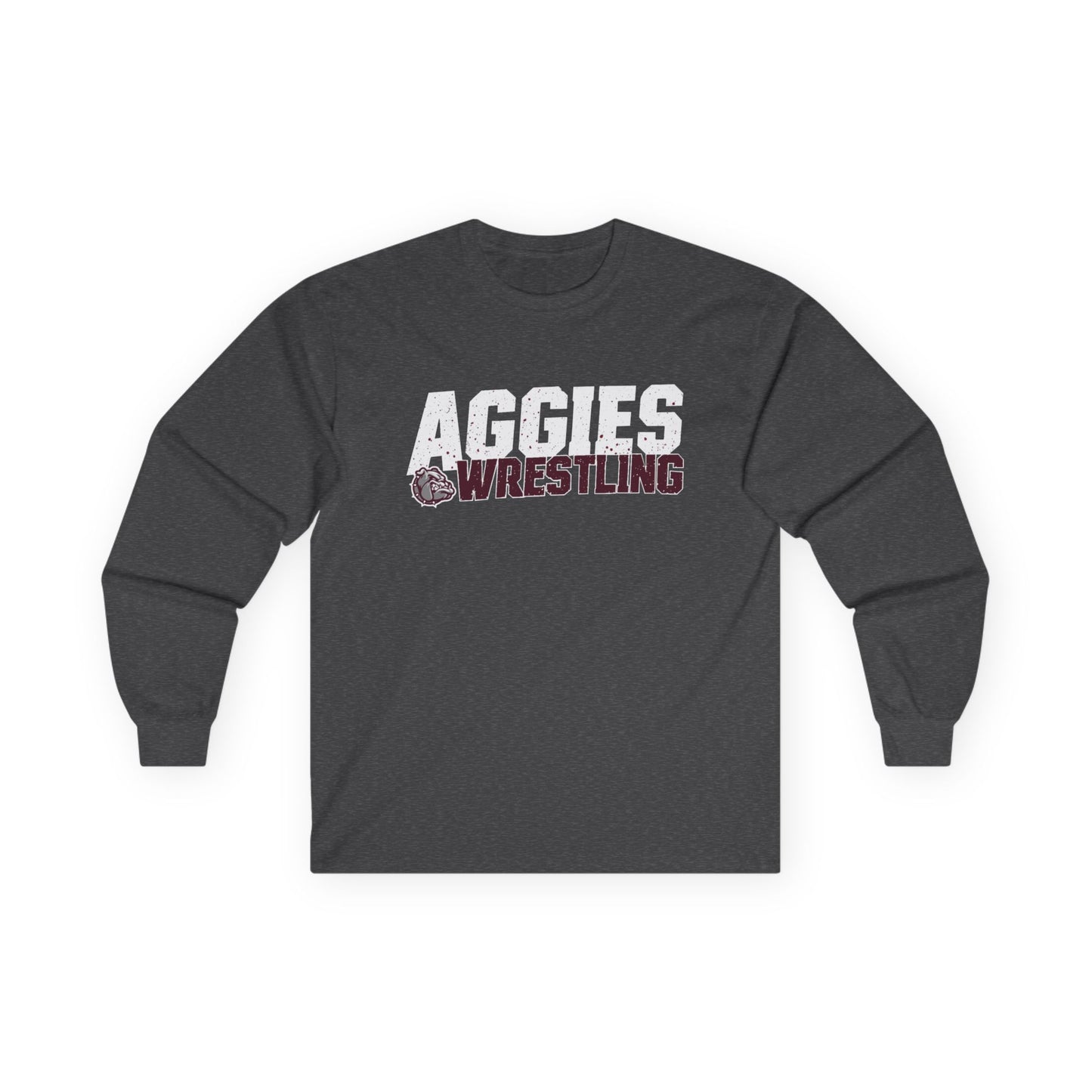 Adult Long Sleeve Tee \ Hamilton Aggies Wrestling \ HAW3