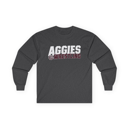 Adult Long Sleeve Tee \ Hamilton Aggies Wrestling \ HAW3