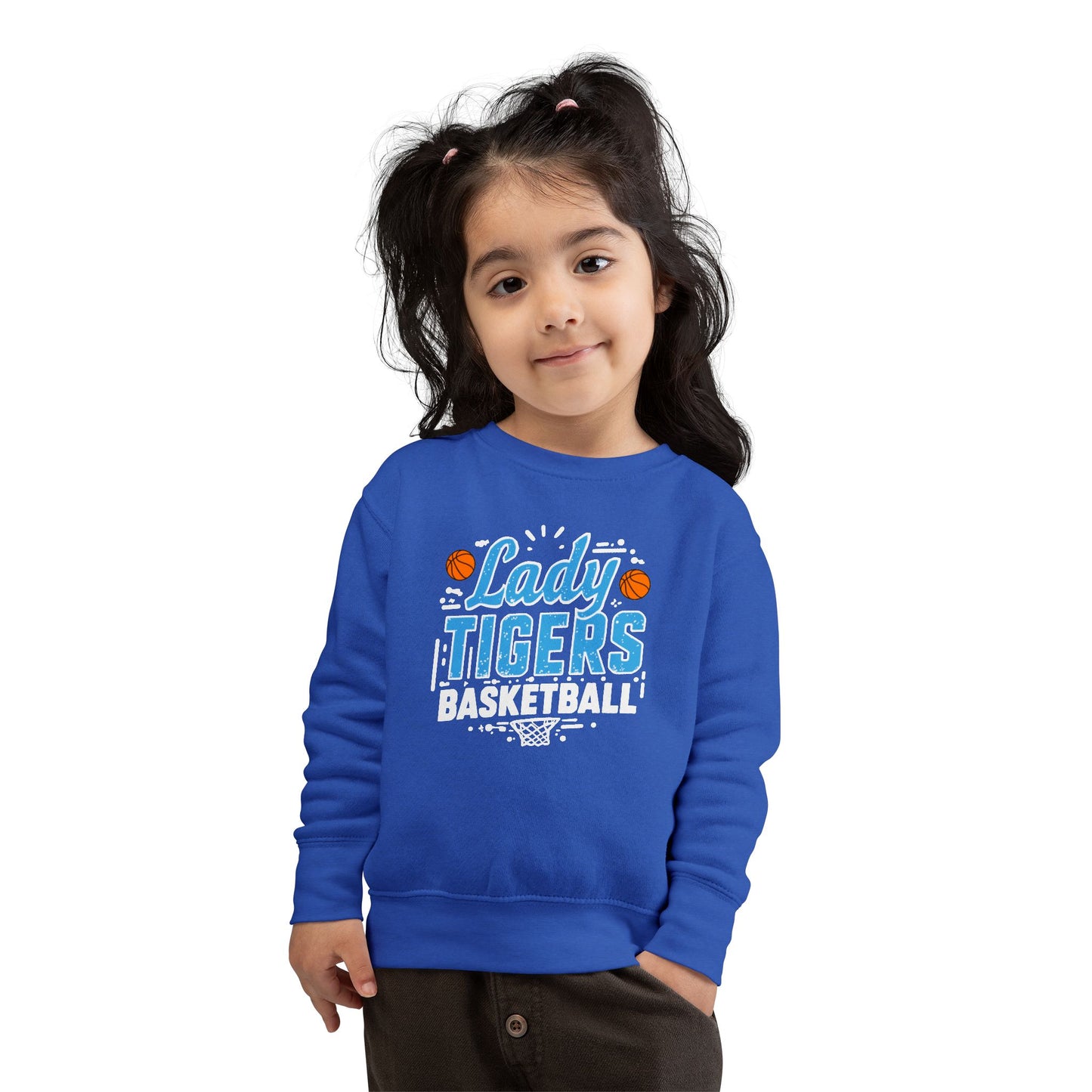 Toddler Crewneck Sweatshirt \ Brilliant Tigers Basketball \ BTBKG1