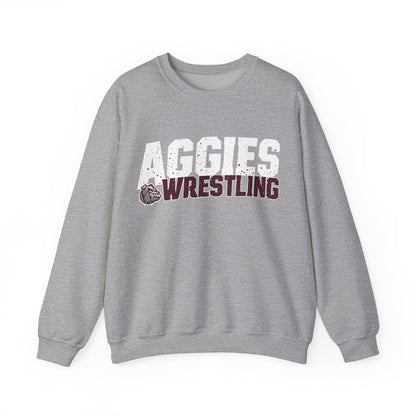 Adult Crewneck Sweatshirt \ Hamilton Aggies Wrestling \ HAW3