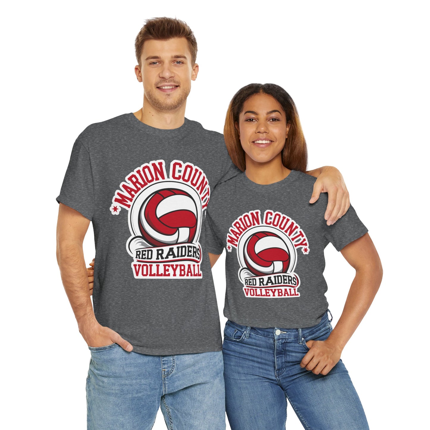 Adult Tee \ Marion County Red Raiders Volleyball \ MCV1