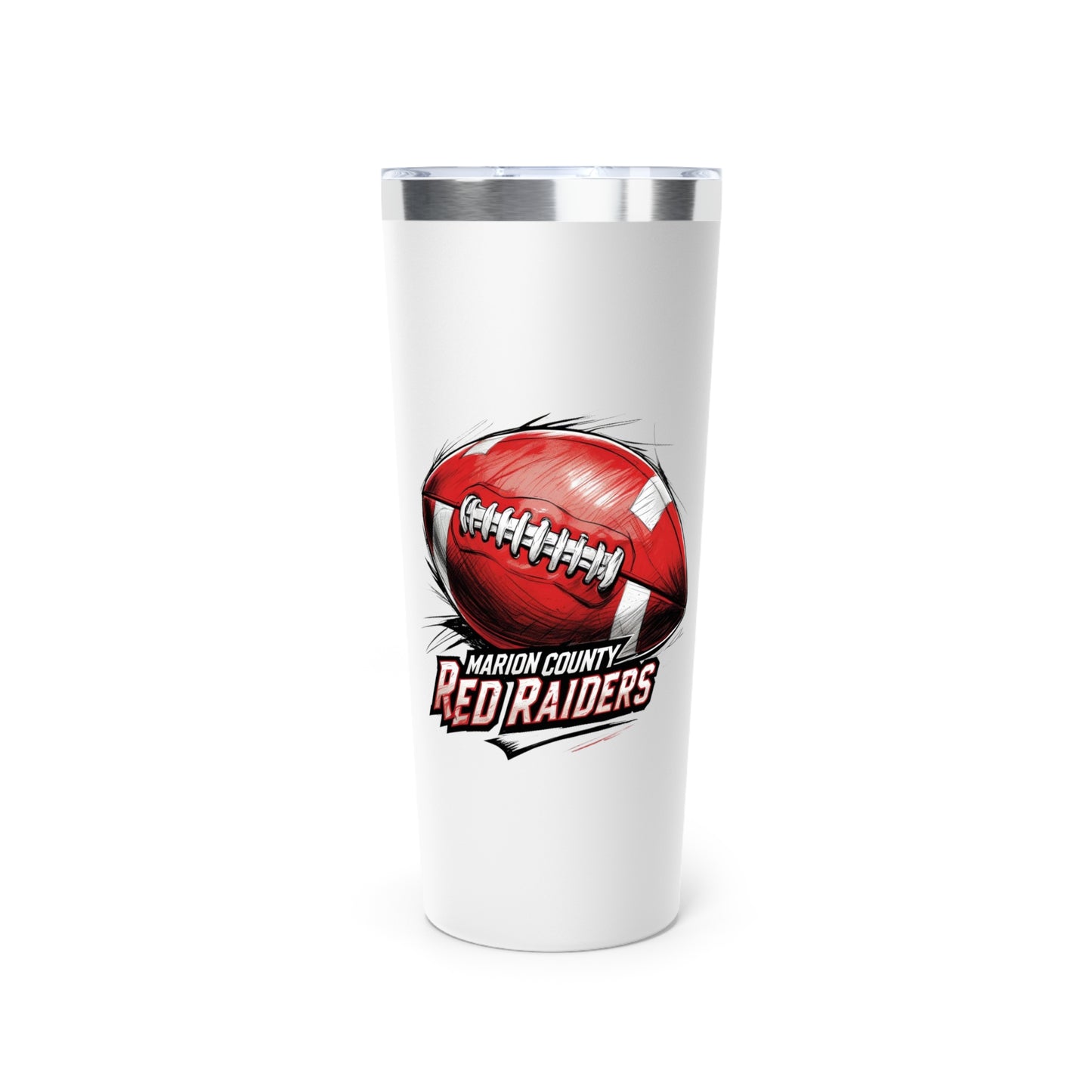 22oz Copper Insulated Tumbler \ Marion County Red Raiders Football \ MCF1
