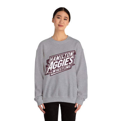 Adult Crewneck Sweatshirt \ Hamilton Aggies Wrestling \ HAW1