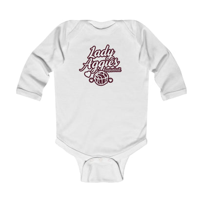 Long Sleeve Baby Bodysuit \ Hamilton Aggies Basketball \ HABBG2