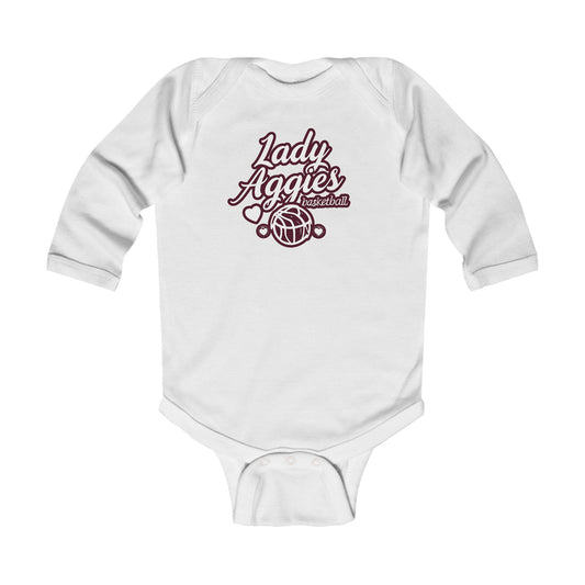 Long Sleeve Baby Bodysuit \ Hamilton Aggies Basketball \ HABBG2