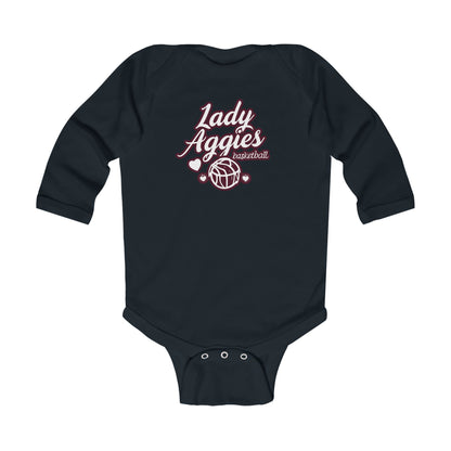 Long Sleeve Baby Bodysuit \ Hamilton Aggies Basketball \ HABKG2