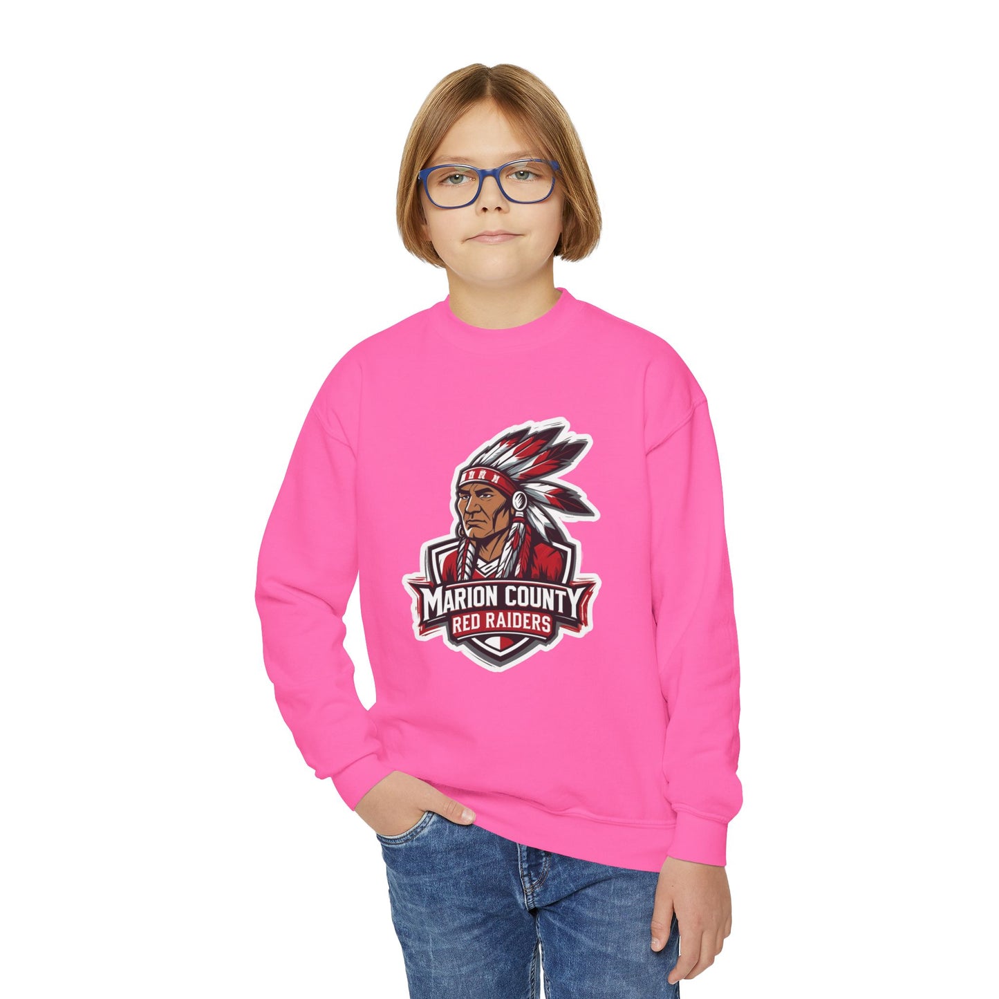 Youth Crewneck Sweatshirt \ Marion County Red Raiders \ MC2