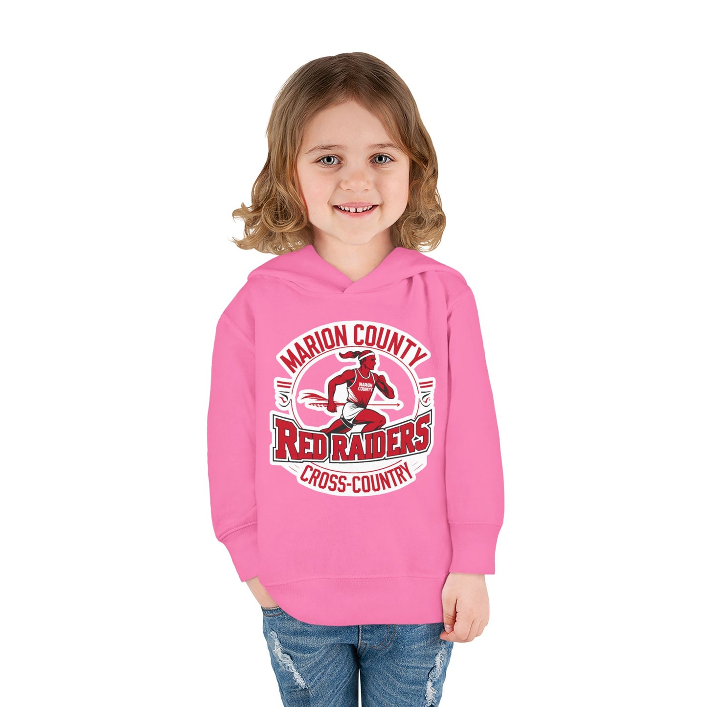 Toddler Hoodie Sweatshirt \ Marion County Red Raiders Cross-Country \ MCCC2