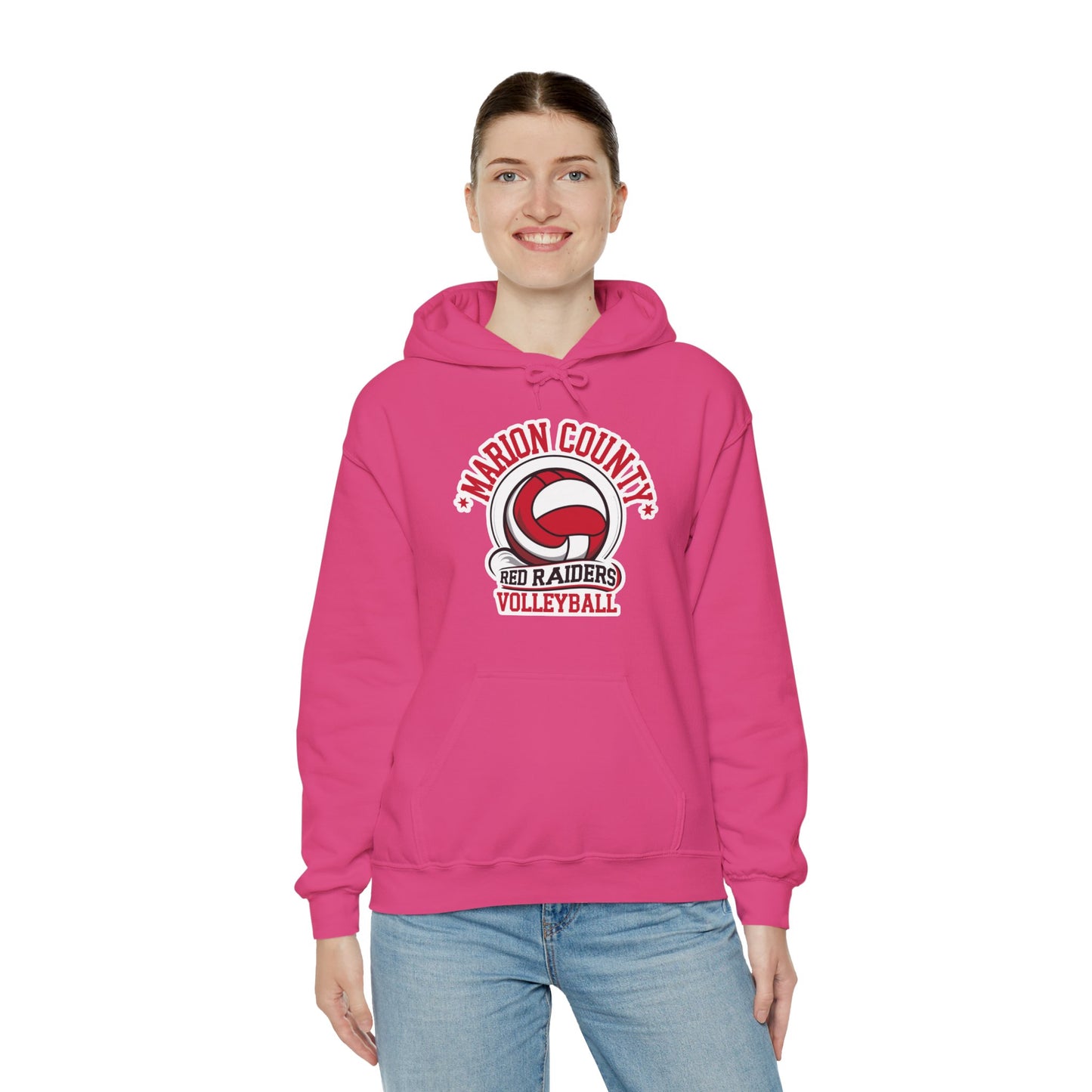 Adult Hoodie Sweatshirt \ Marion County Red Raiders Volleyball \ MCV1