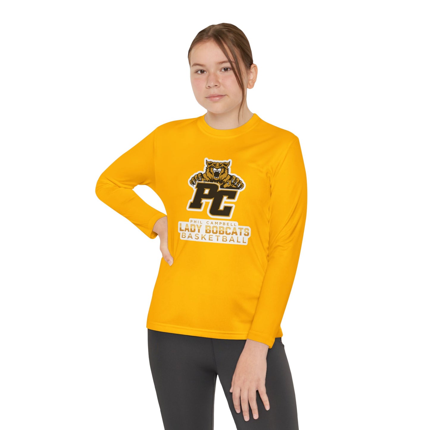 Youth Long Sleeve Tee \ Phil Campbell Bobcats Basketball \ PCBBKG1