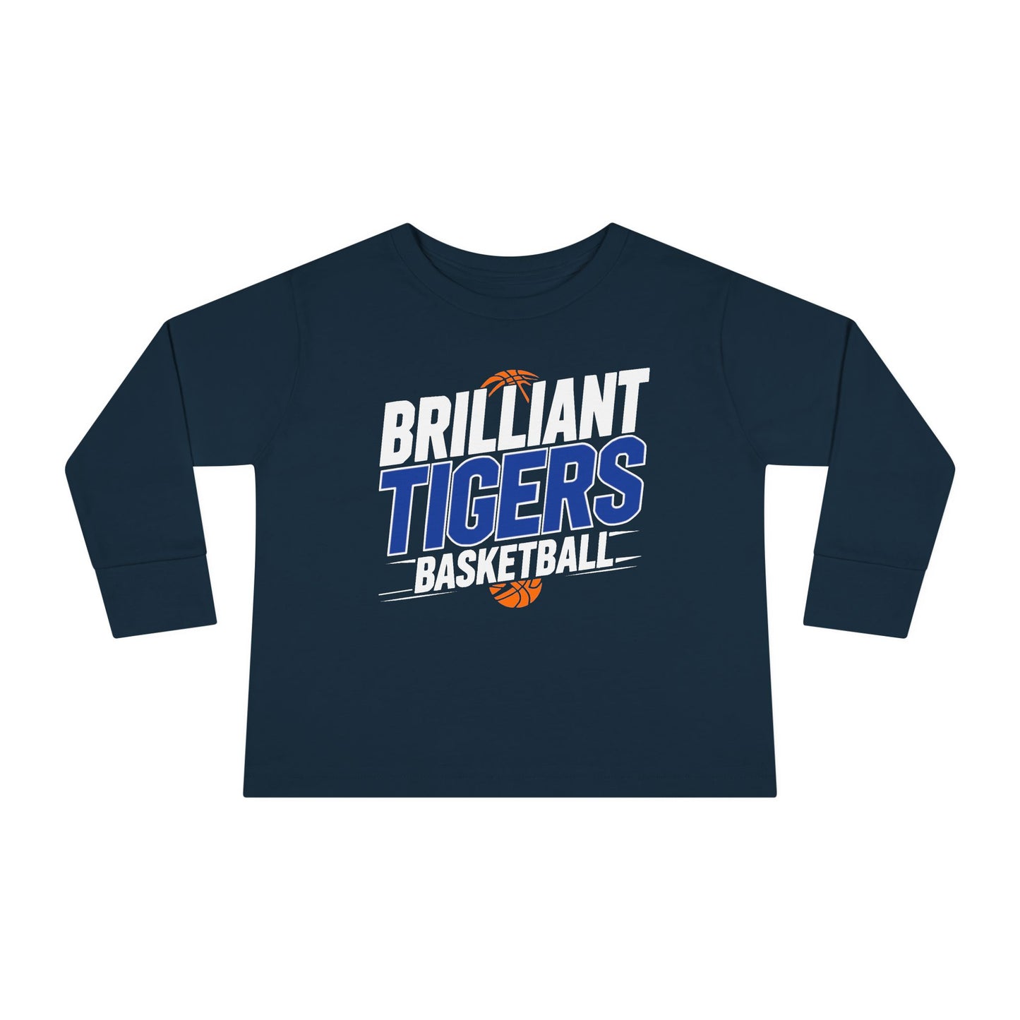 Toddler Long Sleeve Tee \ Brilliant Tigers Basketball \ BTBK1