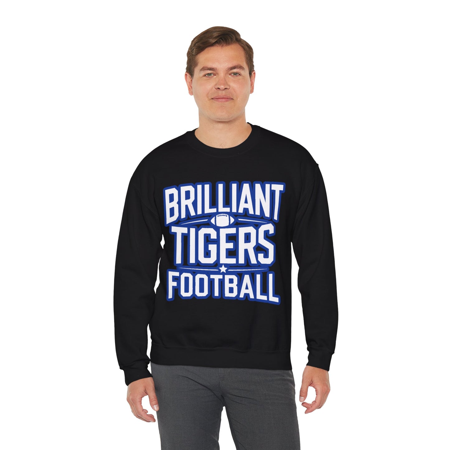 Adult Crewneck Sweatshirt \ Brilliant Tigers Football \ BTF1