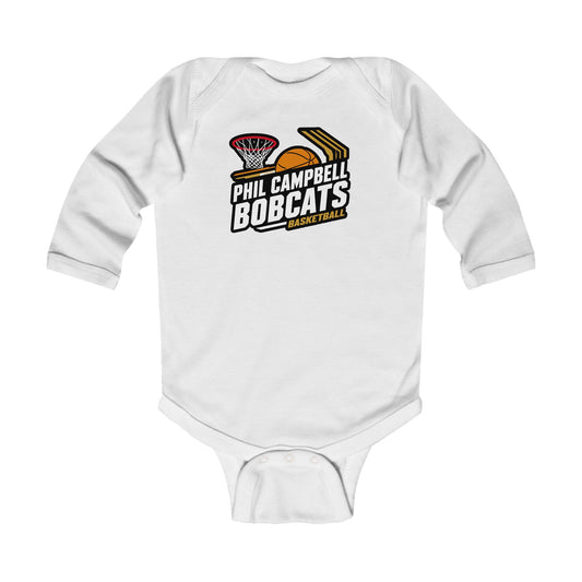 Long Sleeve Baby Bodysuit \ Phil Campbell Bobcats Basketball \ PCBBK1