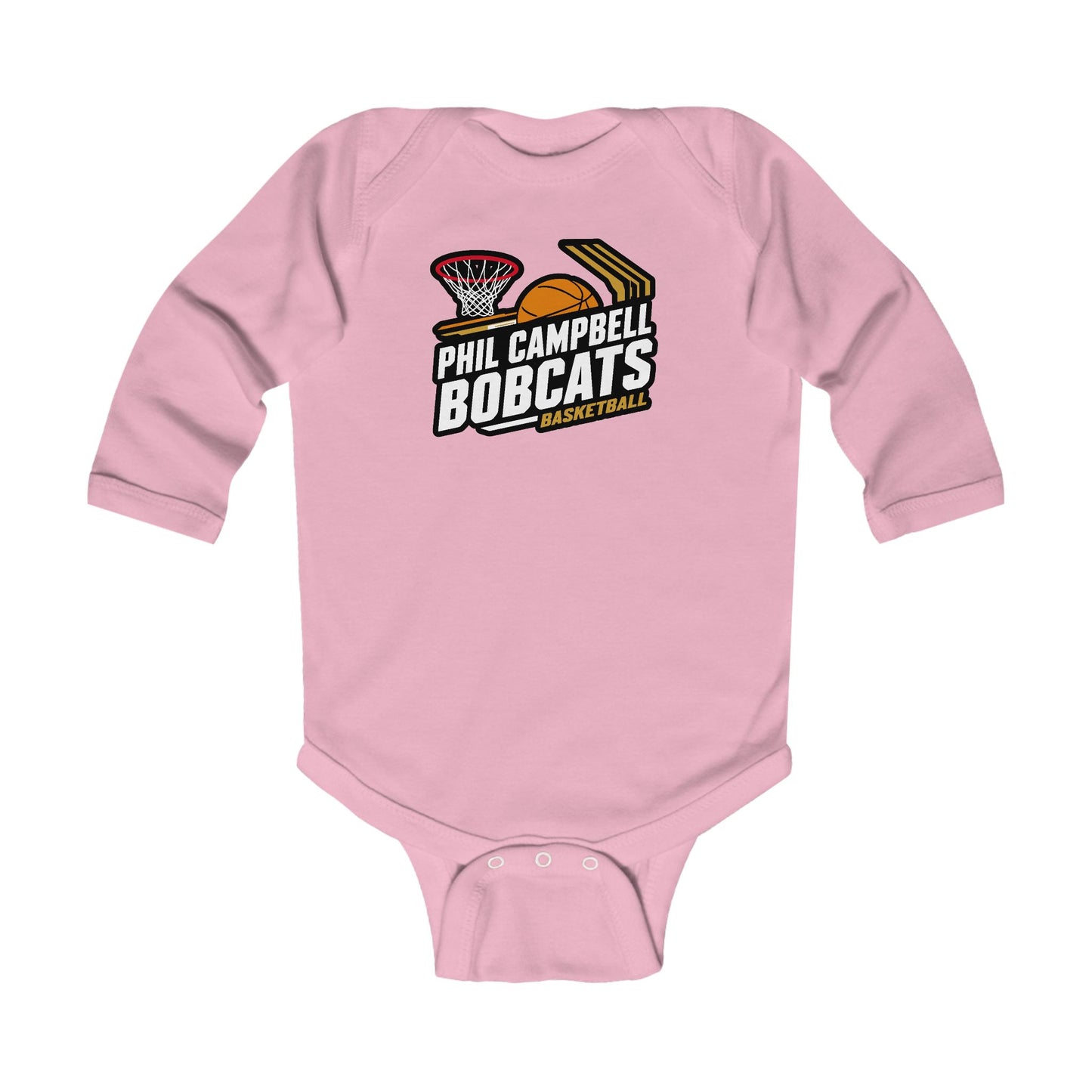 Long Sleeve Baby Bodysuit \ Phil Campbell Bobcats Basketball \ PCBBK1