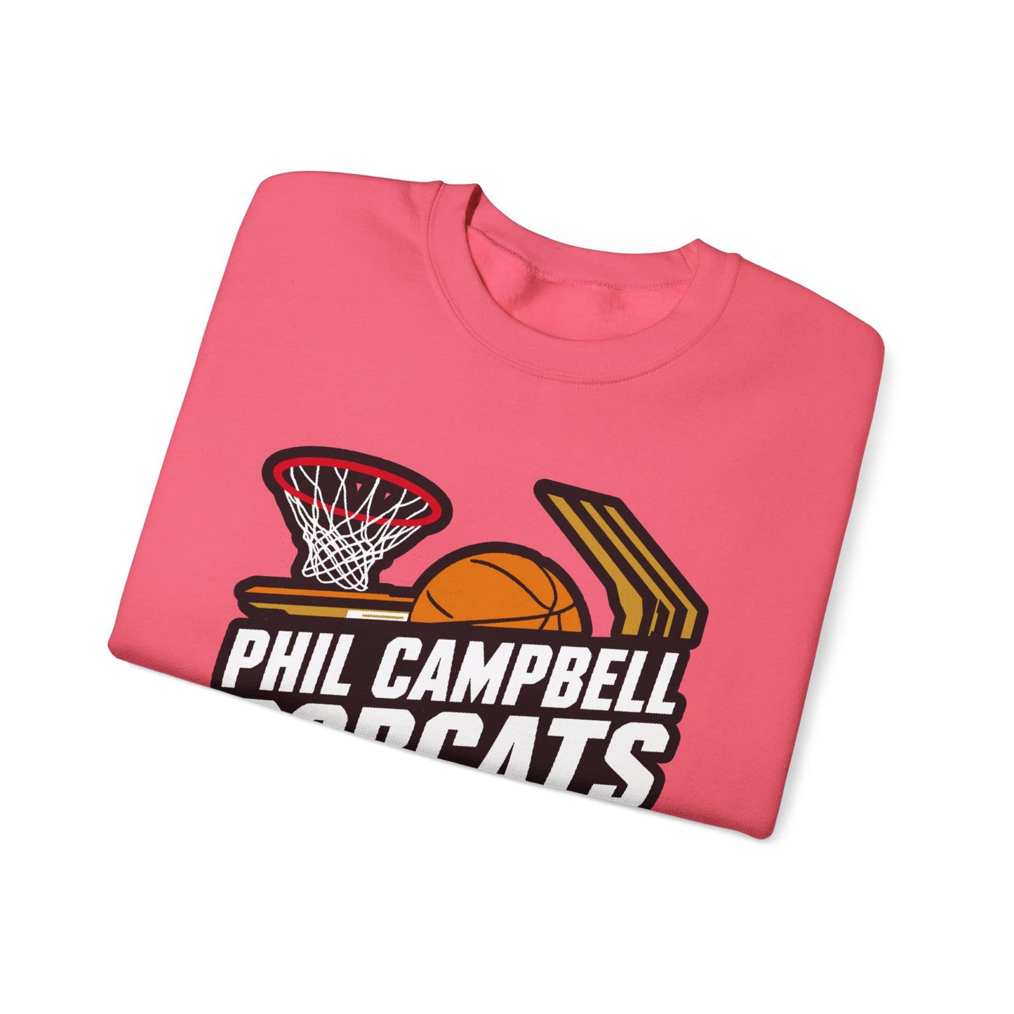 Adult Crewneck Sweatshirt \ Phil Campbell Bobcats Basketball \ PCBBK1
