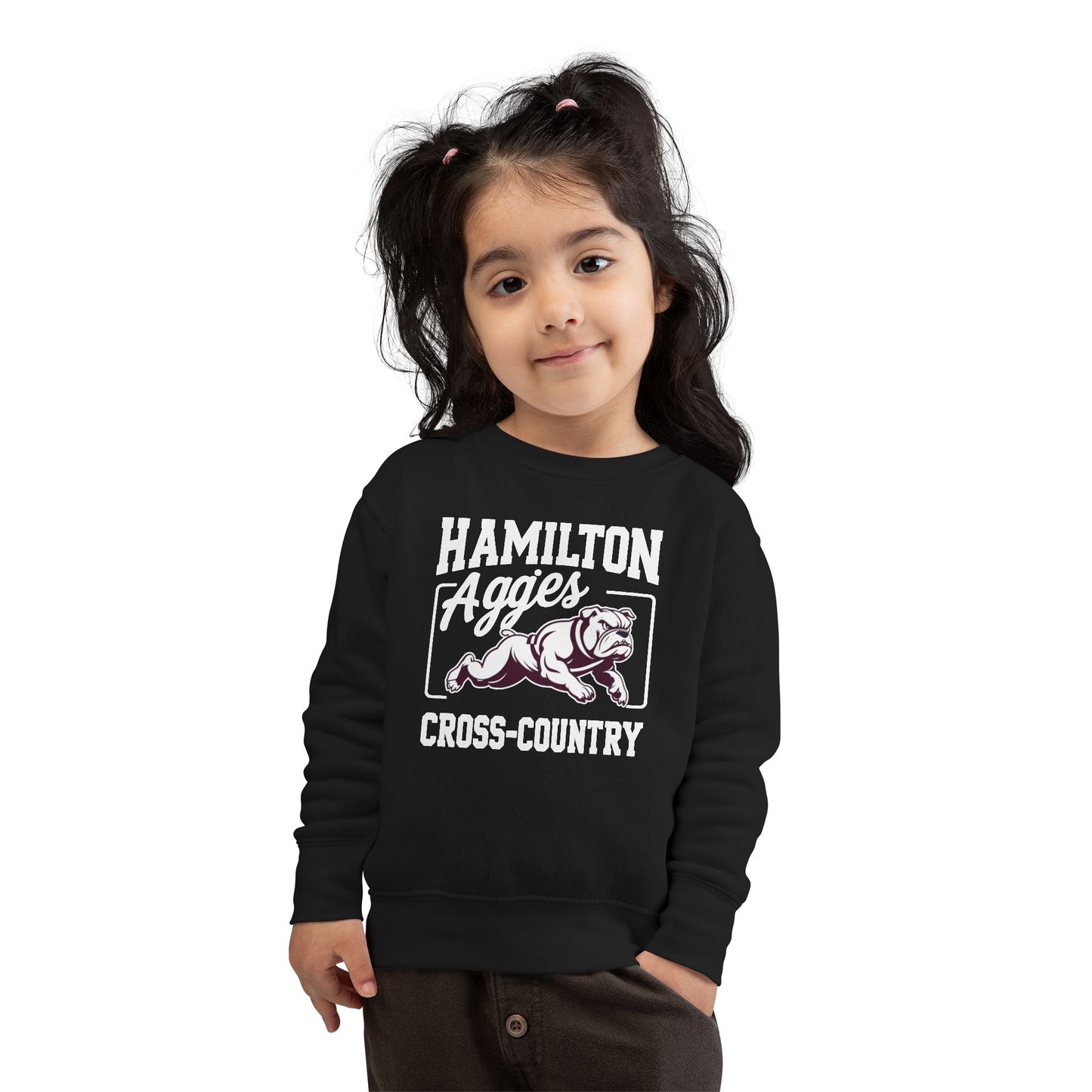 Toddler Crewneck Sweatshirt \ Hamilton Aggies Cross-Country \ HCC2