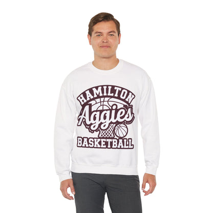 Adult Crewneck Sweatshirt \ Hamilton Aggies Basketball \ HABBG1