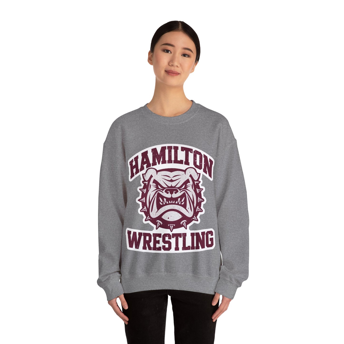 Adult Crewneck Sweatshirt \ Hamilton Aggies Wrestling \ HAW2