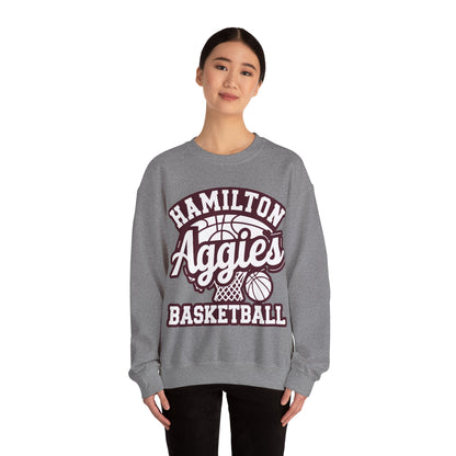 Adult Crewneck Sweatshirt \ Hamilton Aggies Basketball \ HABBG1