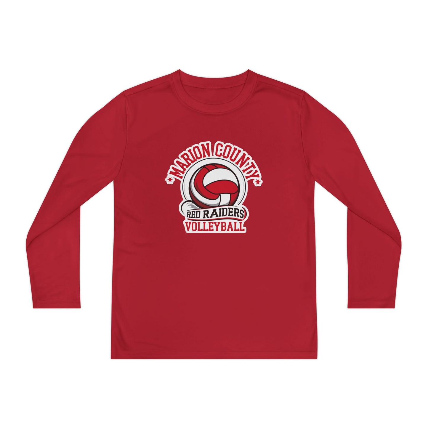 Youth Long Sleeve Tee \ Marion County Red Raiders Volleyball \ MCV1