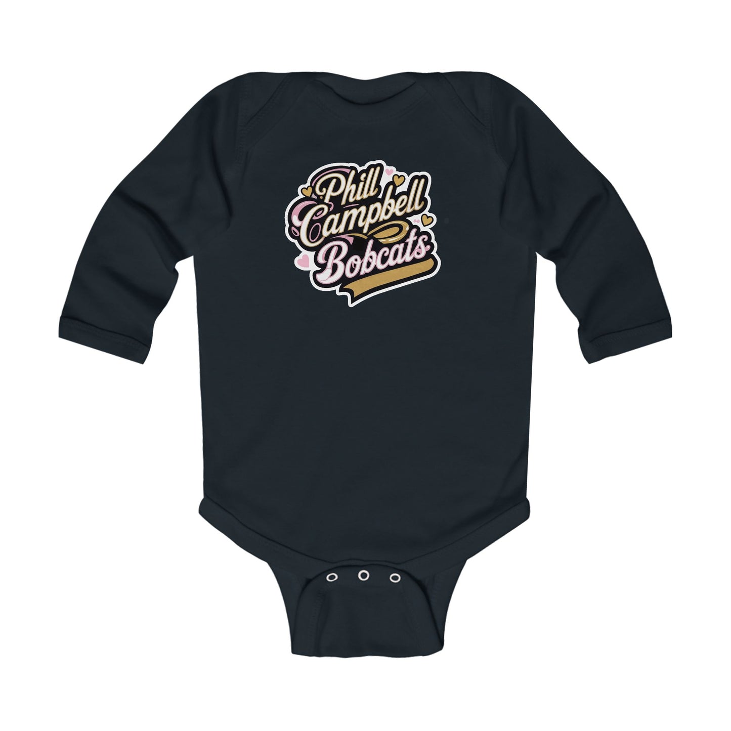 Long Sleeve Baby Bodysuit \ Phill Campbell Bobcats \ PCBG1