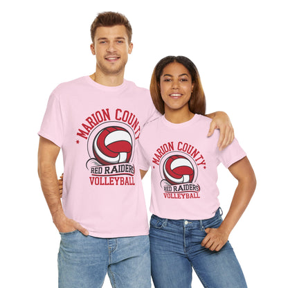 Adult Tee \ Marion County Red Raiders Volleyball \ MCV1