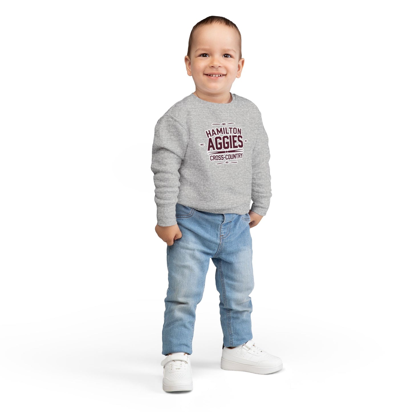 Toddler Crewneck Sweatshirt \ Hamilton Aggies Cross-Country \ HCC1