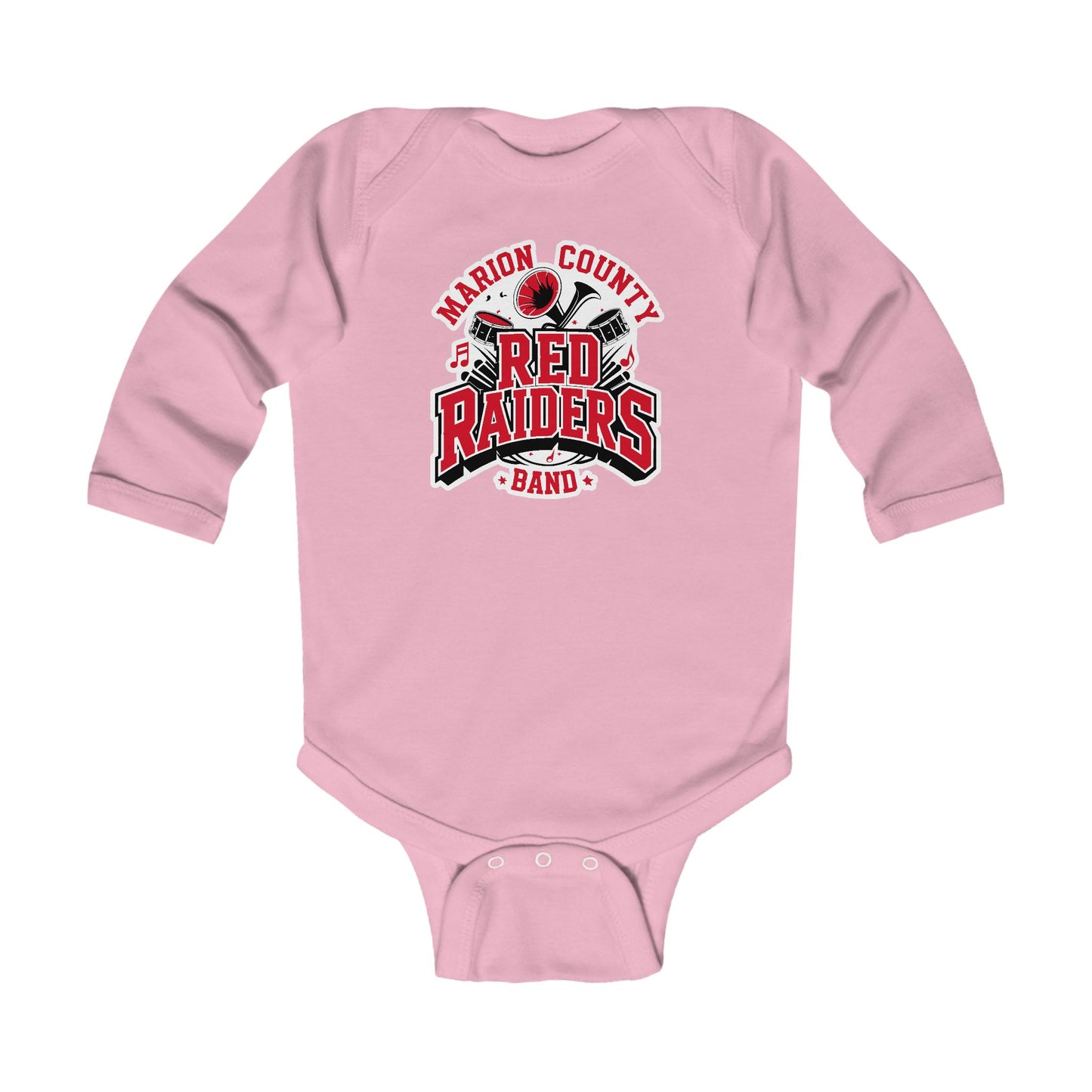Long Sleeve Baby Bodysuit \ Marion County Red Raiders Band \ MCB2