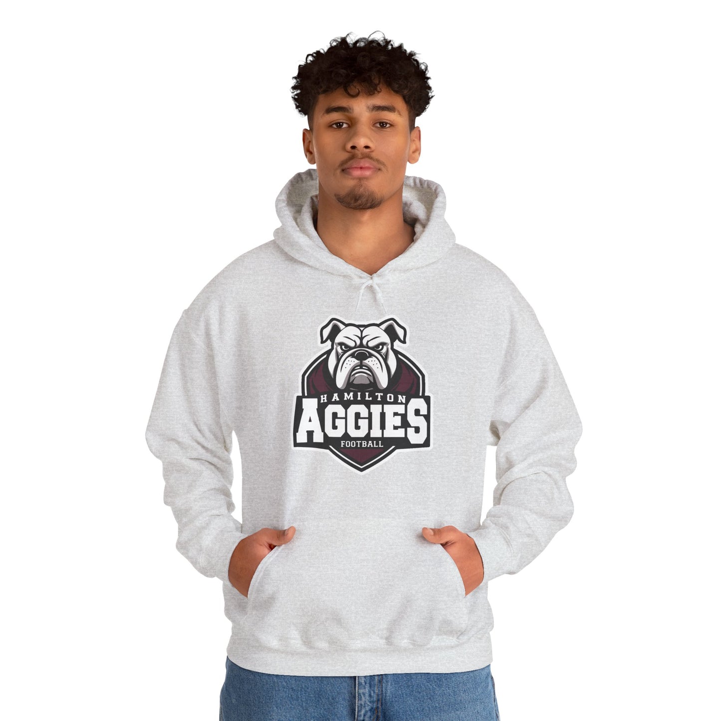 Adult Hoodie Sweatshirt \ Hamilton Aggies Football \ HAF2
