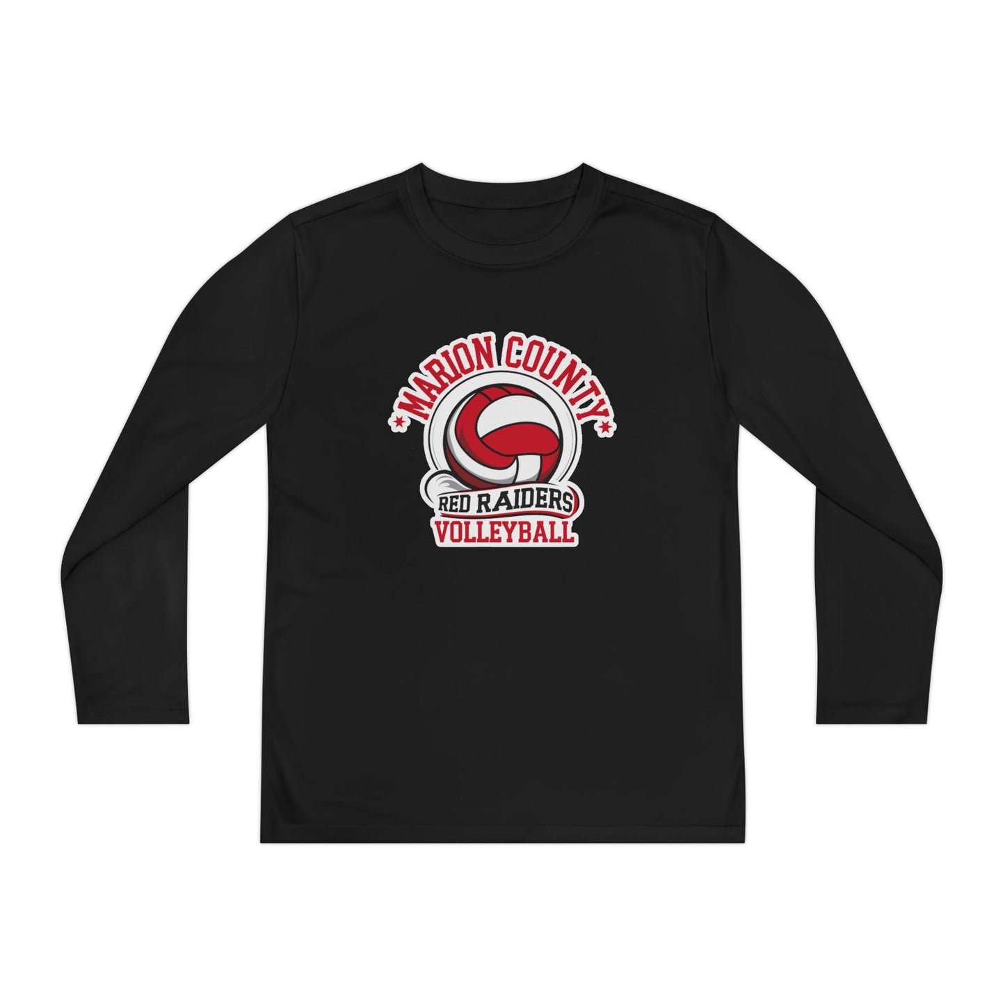 Youth Long Sleeve Tee \ Marion County Red Raiders Volleyball \ MCV1