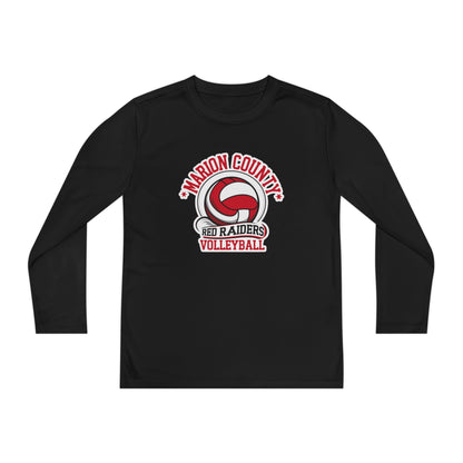 Youth Long Sleeve Tee \ Marion County Red Raiders Volleyball \ MCV1