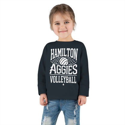 Toddler Long Sleeve Tee \ Hamilton Aggies Volleyball \ HAV2
