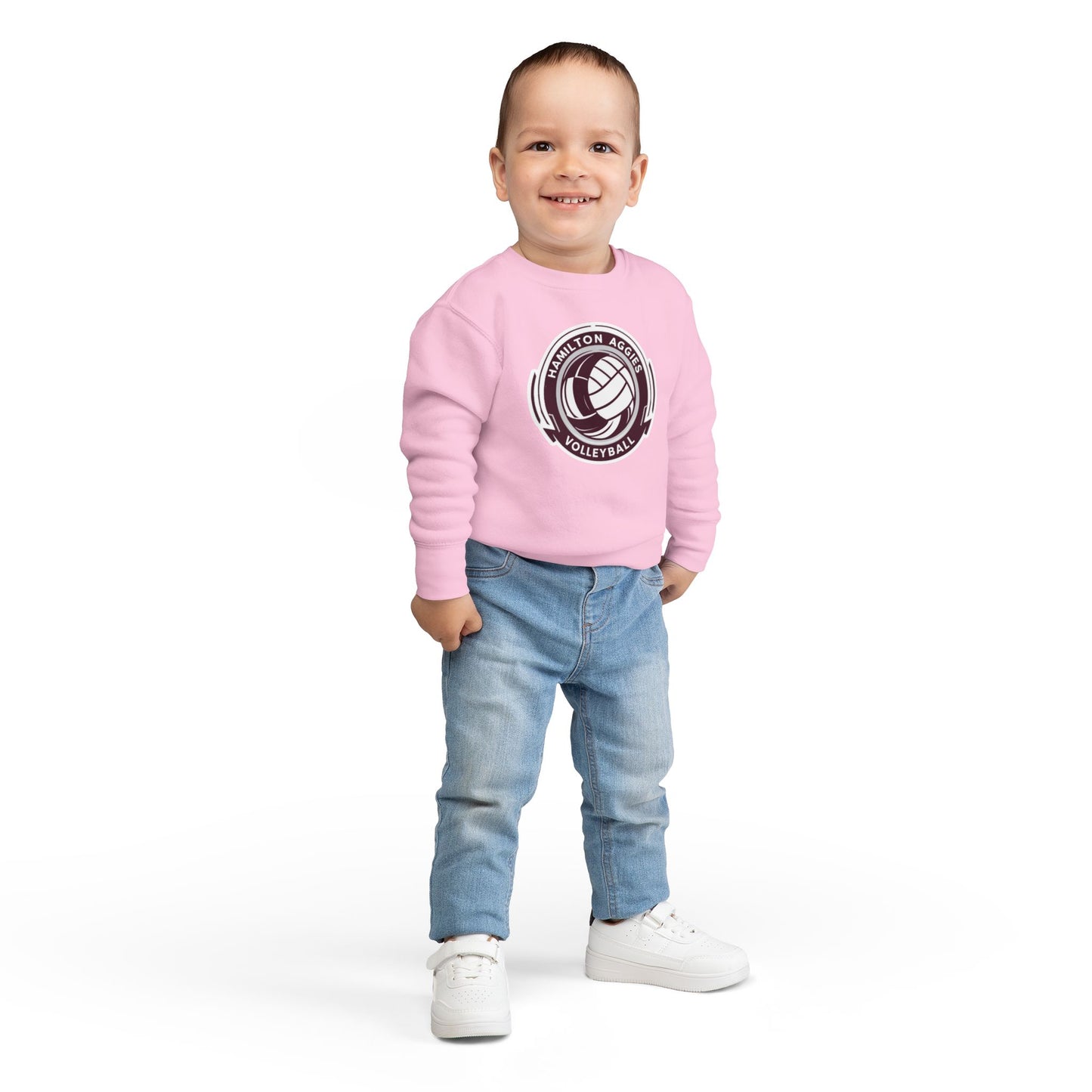 Toddler Crewneck Sweatshirt \ Hamilton Aggies Volleyball \ HAV1