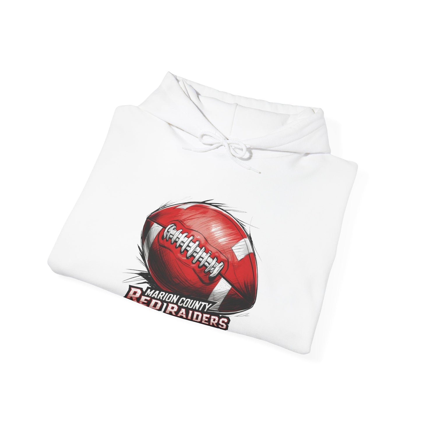 Adult Hoodie Sweatshirt \ Marion County Red Raiders Football \ MCF1