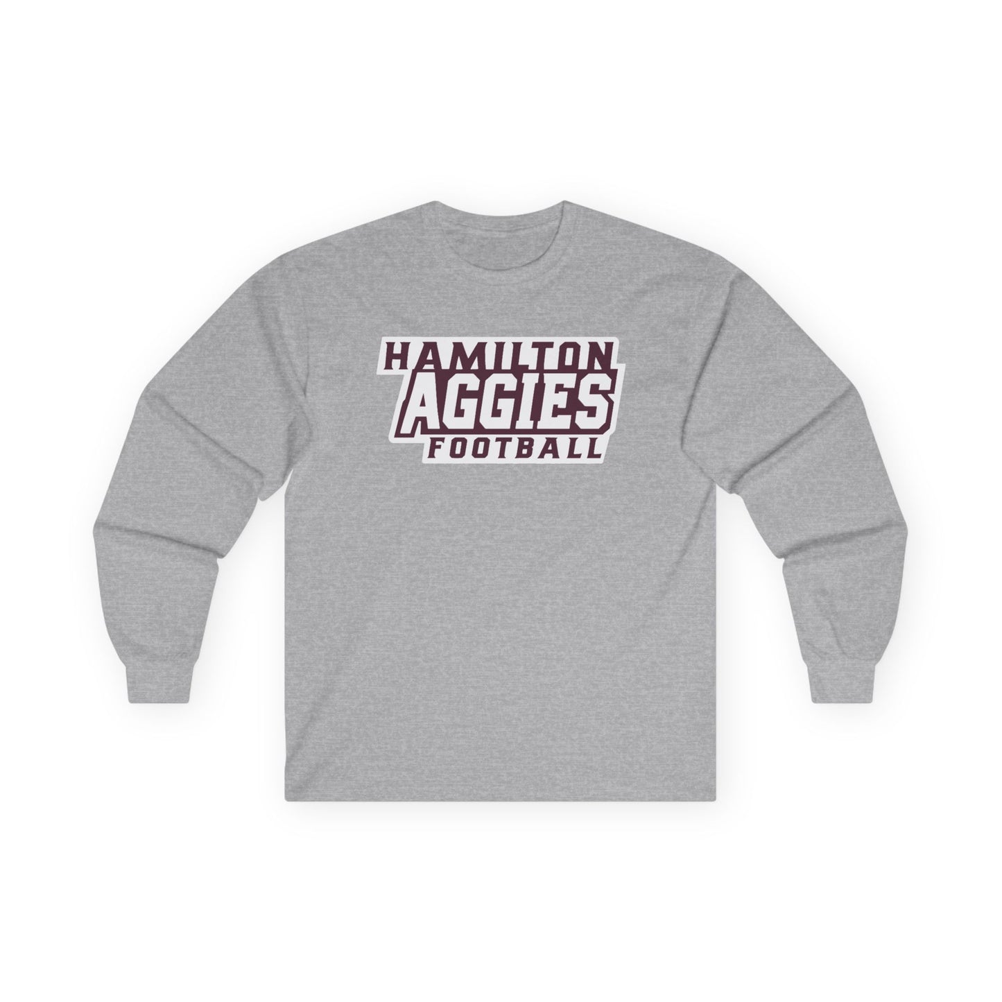 Adult Long Sleeve Tee \ Hamilton Aggies Football \ HAF1