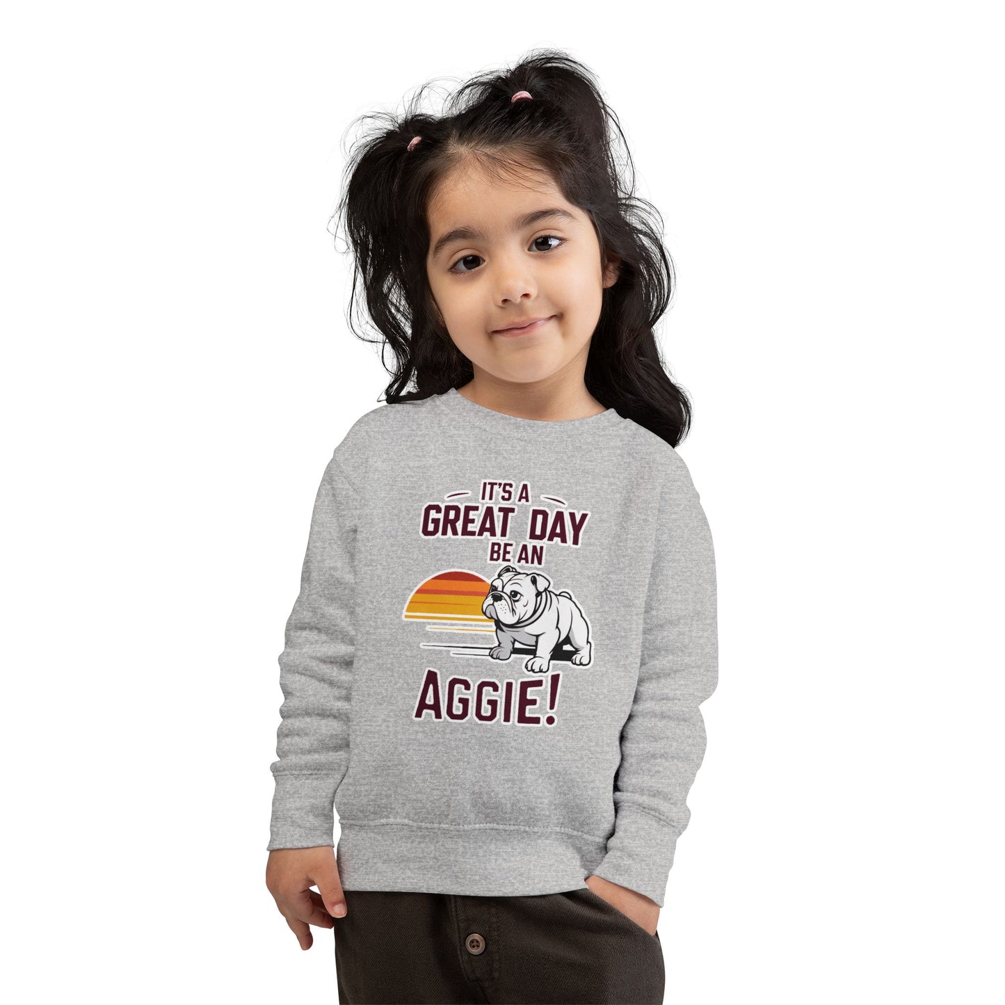 Toddler Crewneck Sweatshirt \ It's a Great Day to be an Aggie! \ GDA3