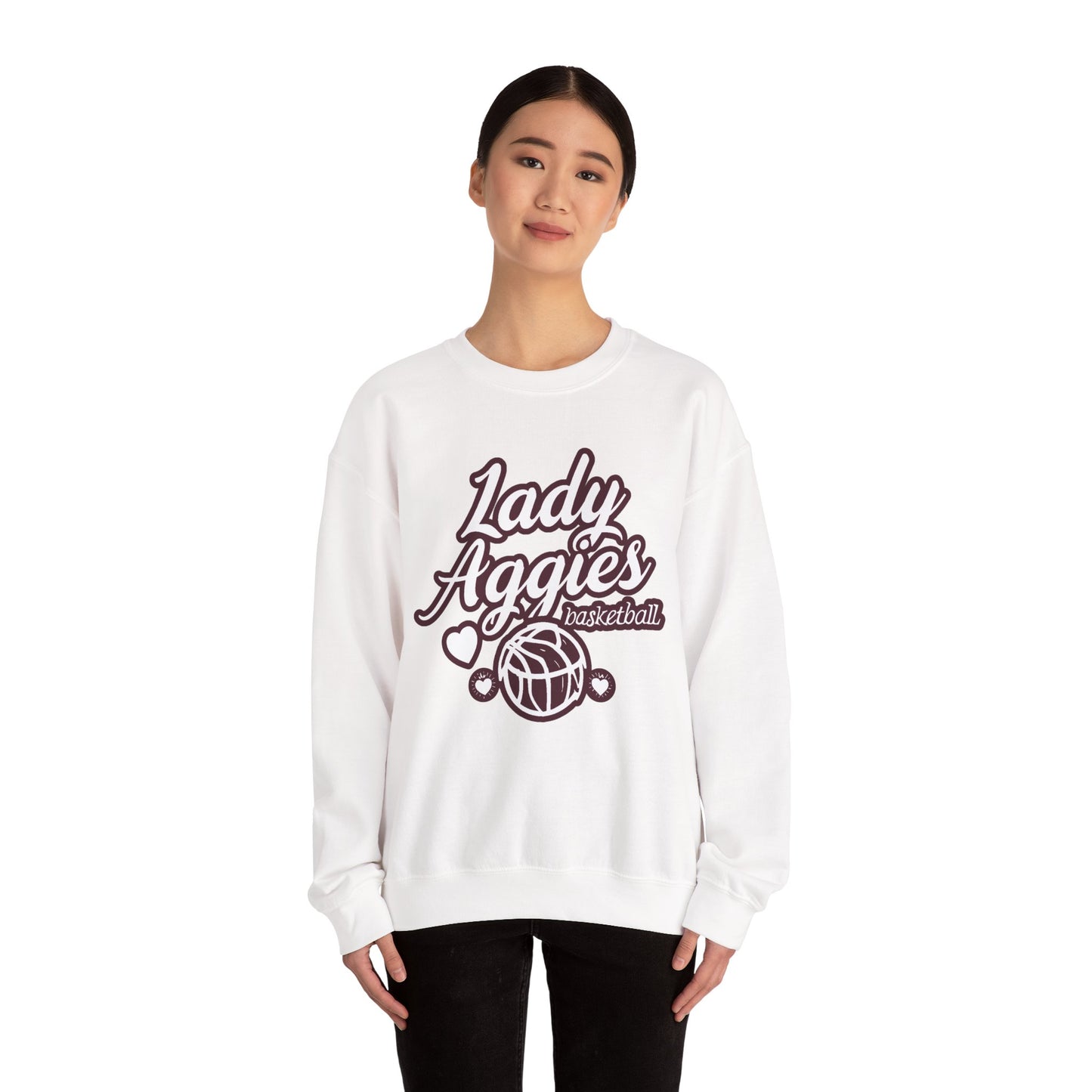 Adult Crewneck Sweatshirt \ Hamilton Aggies Basketball \ HABKG2